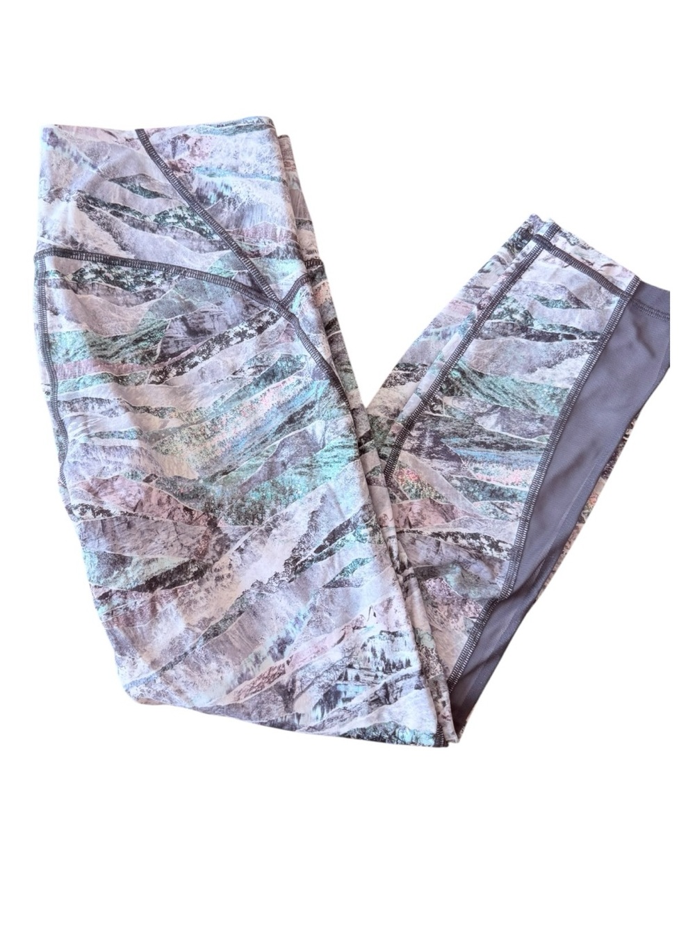 lululemon athletica Pastel Marble Print Leggings with Gray Side Panels